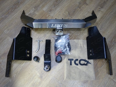 Фаркоп ТСС надпись Lexus, шар E нержавеющий для Lexus GX460 Sport 2014-2019