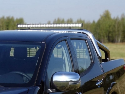 Защита кузова 76,1 мм со светодиодной фарой ТСС для Mitsubishi L200 2019-2021